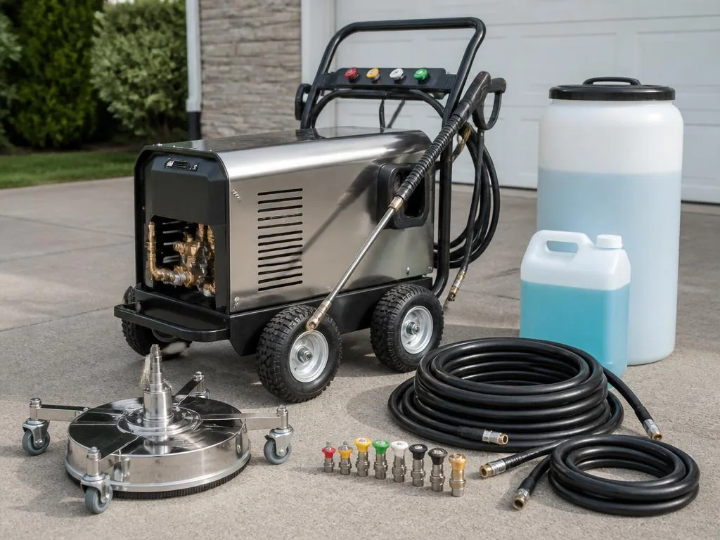 Commercial-grade pressure washing equipment
